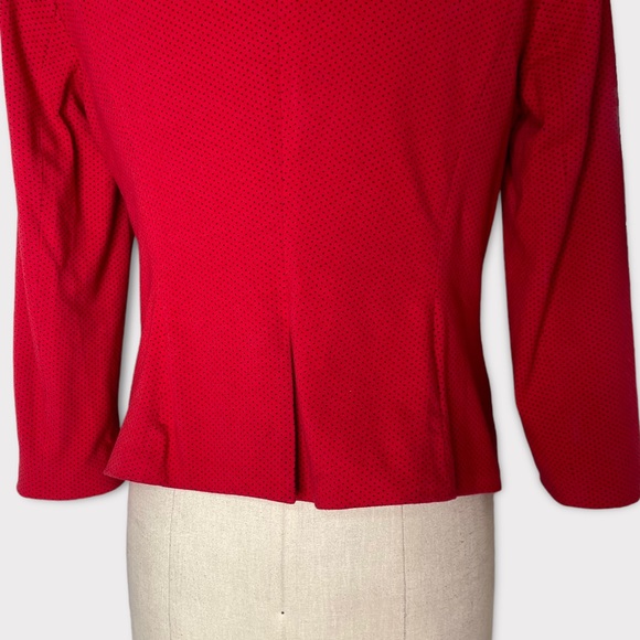 The Limited Red Polka Dot Fitted Stretch Blazer Jacket Small - Picture 7 of 10